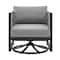 Armen Living Cuffay Outdoor Patio Swivel Glider Lounge Chair in Black Aluminum with Gray Cushions 840254332454 - alternate 5